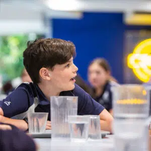 boy looking at a person