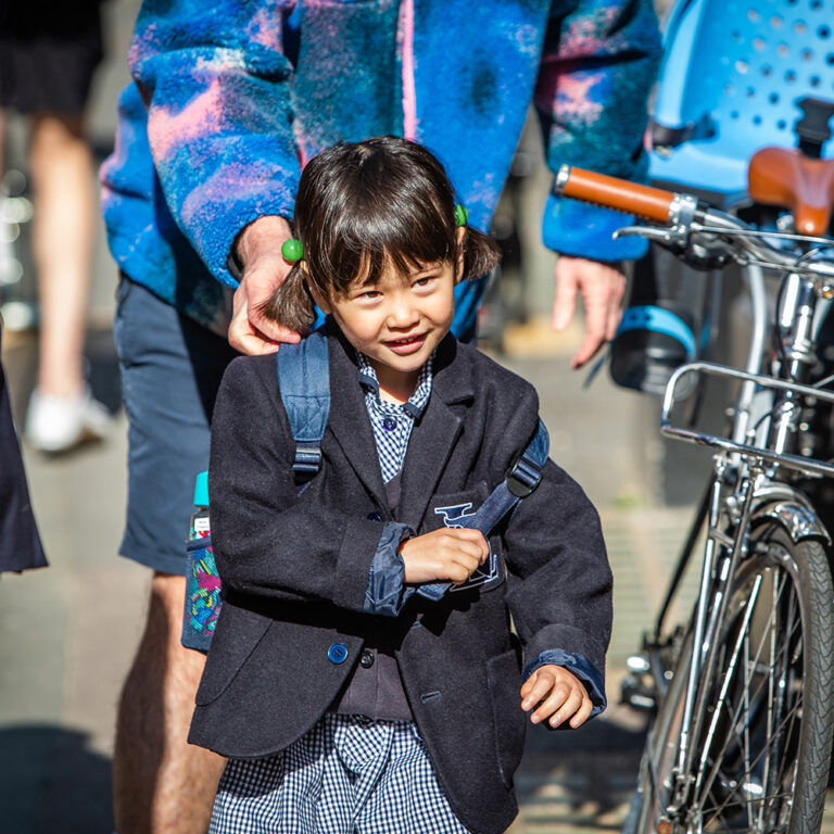 girl in her school uniform