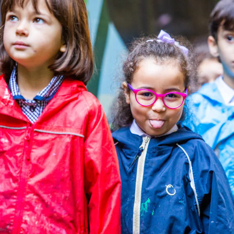 A pupil at the Lyceum School, a leading London independent school, pulling a cheeky face at the camera.