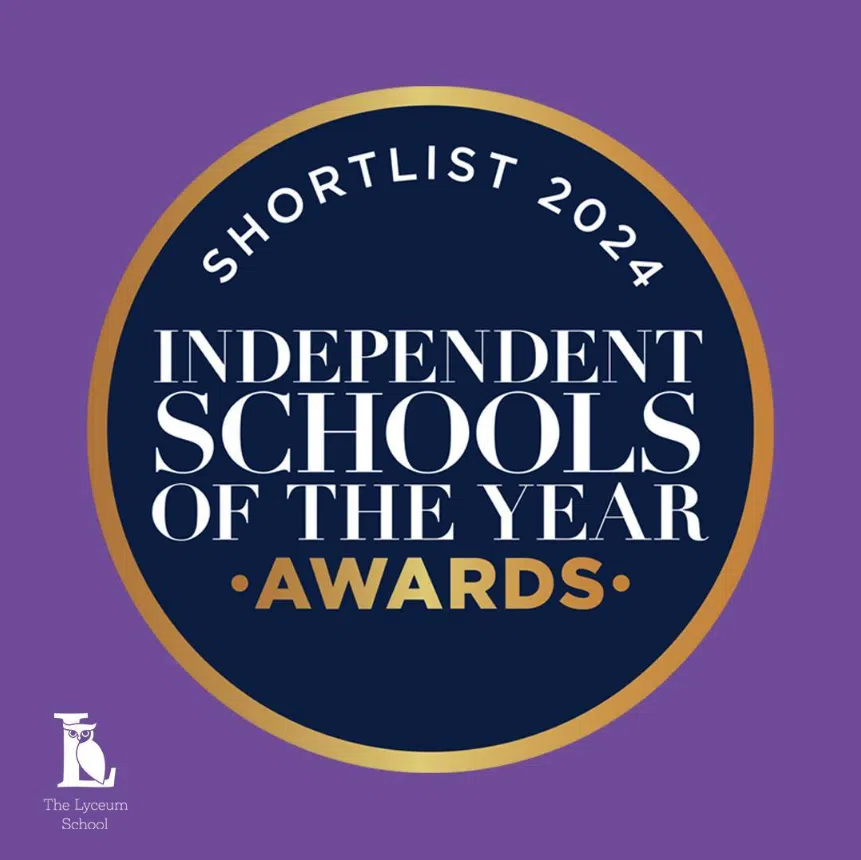 Independent Schools of the Year Awards 2024 shortlist badge for The Lyceum School